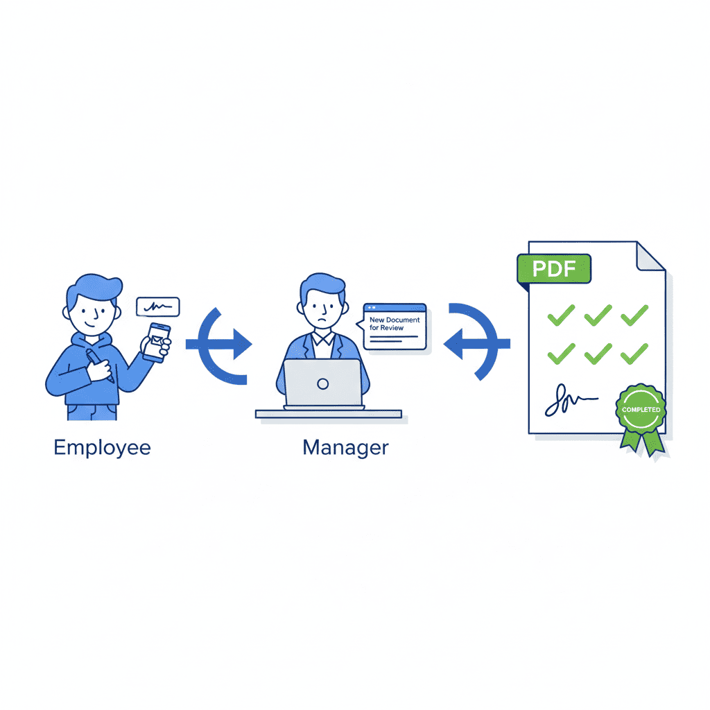 Firma de Contratos Laborales en Cadena: Cómo Coordinar "Empleado + RRHH + Director" sin Imprimir un Papel